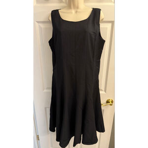 Chadwicks of Boston lined, black, sleeveless fit and flare dress size 14